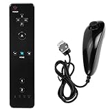 GTMax Black Remote + Black Nunchuck for Nintendo Wii