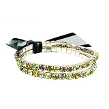 Bracelet - B261 - 2 Pc Set - Swarovski (tm) Crystal Stretch ~ Olivine (Green) Mix