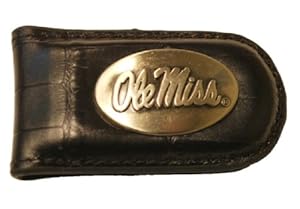 Ole Miss Runnin' Rebels ZEP-PRO Black Leather Magnetic Money Clip