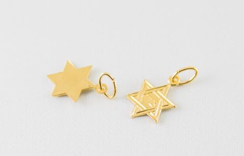 2 Pieces 14k Gold Filled Lightweight 12mm Star of David Charm