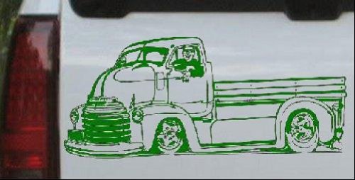 Best Price Dark Green 14in X 6.2in -- Classic Muscle Truck Shop Garage Decals Car Window Wall Laptop Decal Sticker