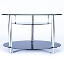 Duronic TVS45A1 Oval Contemporary Design Black/Clear  Plasma/LCD/LED/3D Glass TV Stand - Upto 37-inch