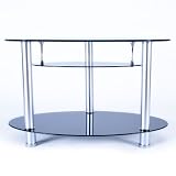 from Duronic Duronic TVS45A1 Oval Contemporary Design Black/Clear Plasma/LCD/LED/3D Glass 32 - inch TV Stand - Upto 37-inch. Model TVS45A1