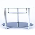 Duronic TVS45A1 Oval Contemporary Design Black/Clear Plasma/LCD/LED/3D Glass 32 - inch TV Stand - Upto 37-inch.