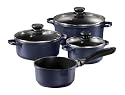 Karcher 112129 Kochtopf Set - hochwertiges 7-teiliges Aluguss Kochtopf Set - Teflon&reg; Classic beschichtet - blau