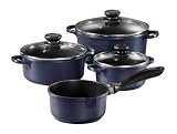 Zoom Produkt-Bild: Karcher 121831 Kochtopf Set Induktion hochwertiges 7-teiliges Aluguss Kochtopf Set - Teflon Classic beschichtet, blau