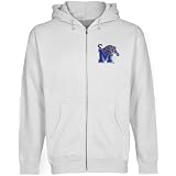 NCAA Memphis Tigers White Logo Applique Midweight Full Zip Hoody