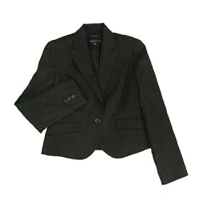 Buy AK Anne Klein Petite Jacket, One-Button Black by Anne Klein New York