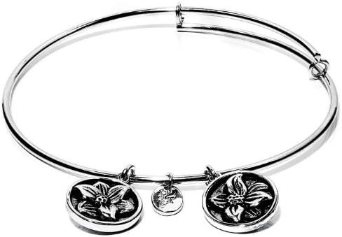 Chrysalis Flourish Daffodil Rhodium-Plated Expandable Bangle