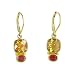 22k Yellow Gold Citrine & Fire Opal Dangle Earrings by Sajen