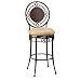Hillsdale Richland 30-Inch Swivel Bar Stool, Black and Gold Finish with Buckskin Faux-Suede Fabric