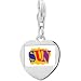 925 Sterling Silver Summertime Sun Photo Heart Frame Charm