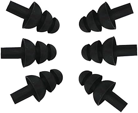 Soft Silicone Earplus Swimmers Flexible Ear Plugs for Swimming Sleeping with Earplug Case Pack of 5pair (Black)