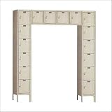 Hallowell Safety-View Locker 16 Person 12x18x12 16 Doors Unassembled Parchment