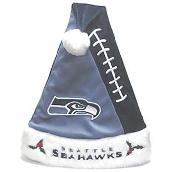 Seattle Seahawks Color Block Santa Hat (Quantity of 1)