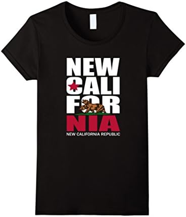Women's New california republic flag T Shirt Medium Black