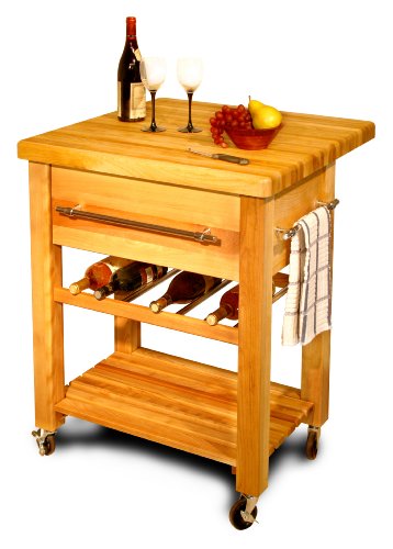 Catskill Craftsmen Baby Grand Workcenter with Drop Leaf and Wine Rack