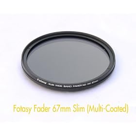 Fotasy 67mm Adjustable Fader ND Filter Neutral Density (ND2 - ND400) Multi-Coated Super Slim