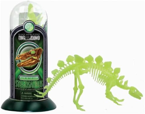Set of 6 Snap-Together Glow-in-the-Dark Fossil Dinosaur Skeleton Models (Age 6+)