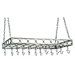 Old Dutch International 36 Inch  x 17&frac34; Inch x 3&frac34; Inch Antique Pewter Rect Pot Rack with 16 Hooks, RM