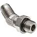 Brennan 6802-06-06-NWO-SS, Stainless Steel, 37 Degree Flared Tube Fitting, 06MJ-06MAORB 45 Degrees Elbow , 3/8" Tube OD