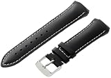 TechnoMarine 1086M MoonSun 17-mm Black Leather Strap with Single-Buckle