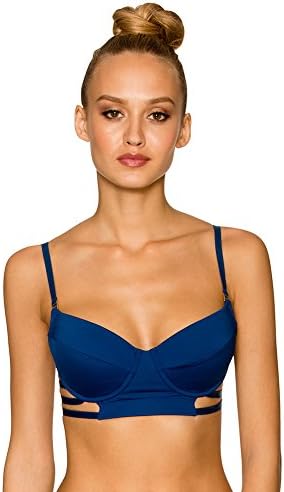 Aerin Rose T422 Womens Underwire Longline Cage Bra Top, Mediterranean, Size - Medium