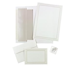 Classic Borders Wedding Invitation and Response Card Kit - Pearl/White