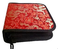 Unique Birthday Gift Idea for Her Woman Lady - Chinese Silk Red Dragon CD / DVD Case