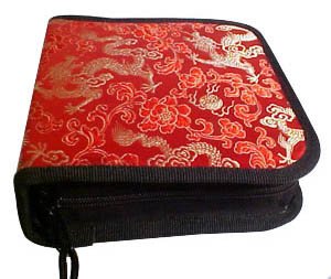 Unique Birthday Gift Idea for Her Woman Lady - Chinese Silk Red Dragon CD / DVD Case