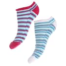 Ladies/Womens Striped Cotton Rich Trainer Socks (Pack of 2)