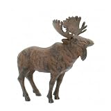 Rustic Cast Iron Standing Moose Statue Garden Doorstop Buck