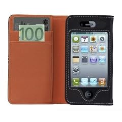 Logotrans Wallet Series Ledertasche f�r Apple iPhone 4 orange