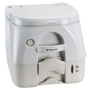Dometic Sanitation Dometic - 974MSD Portable Toilet 2.6 Gallon - Tan w/Brackets