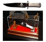 New Browning Commerative Fixed Knife Pearl White Handle Engraved Display Case Wall Hanging Art