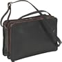 Derek Alexander Leather East West DoubleTop Zip Organizer - Black/Brandy