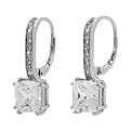 Princess Cut Silver Cubic Zirconia Earrings
