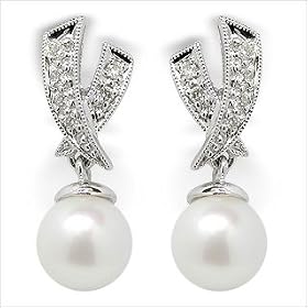 Shooting Star Japanese Akoya Cultured Pearl Earring by American Pearl Jewelers