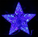 LED 3Dクリスタルスターモチーフ、ブルー30球、連結可能