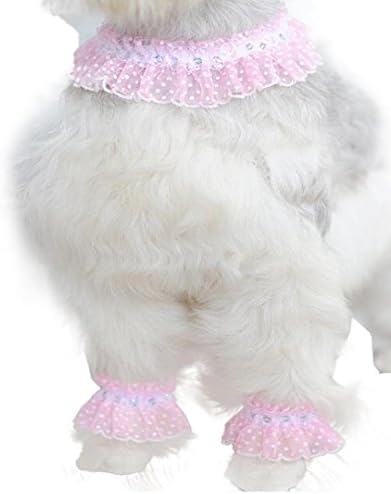 IUNEED New Fashion Pet Dog Accessories Pet Decoration Five Piece Suit Sweet Romantic Pink (S)