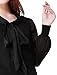 Allegra K Women Sheer Sleeve Panel Blouses Office Shirts Bow Tops