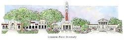 Louisiana State University "LSU" - Collegiate Series - 11.5 x 24 Inch Print