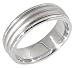 14K. White Gold Machine Carved Comfort Fit Wedding Band Ring