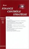 Revue FCS : Finance - Contr�le - Strat�gie, volume 6, num�ro 1