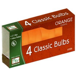 Noma #1074O-88 HW 4PK C7 Orange Ceramic Bulb