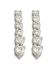 14K White Gold 0.73cttw Round Diamond Earring