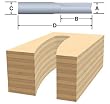 BOSCH 86008M Solid Carbide 3/16-Inch x 5/8-Inch Straight Double O-Flute 1/4-Inch Shank Router Bit