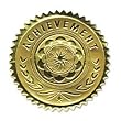 Seal, Foil, "Achievement," 1 1/4"x2", 12/Pack, Gold (SOUS2) Category: Stickers and Seals