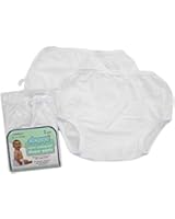 Dappi Waterproof 100% Nylon Diaper Pants, 2 Pack, White, Medium