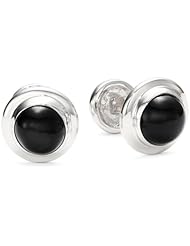 ROTENIER "Classic" Sterling Silver Globe Black Star Diopside Cufflinks
